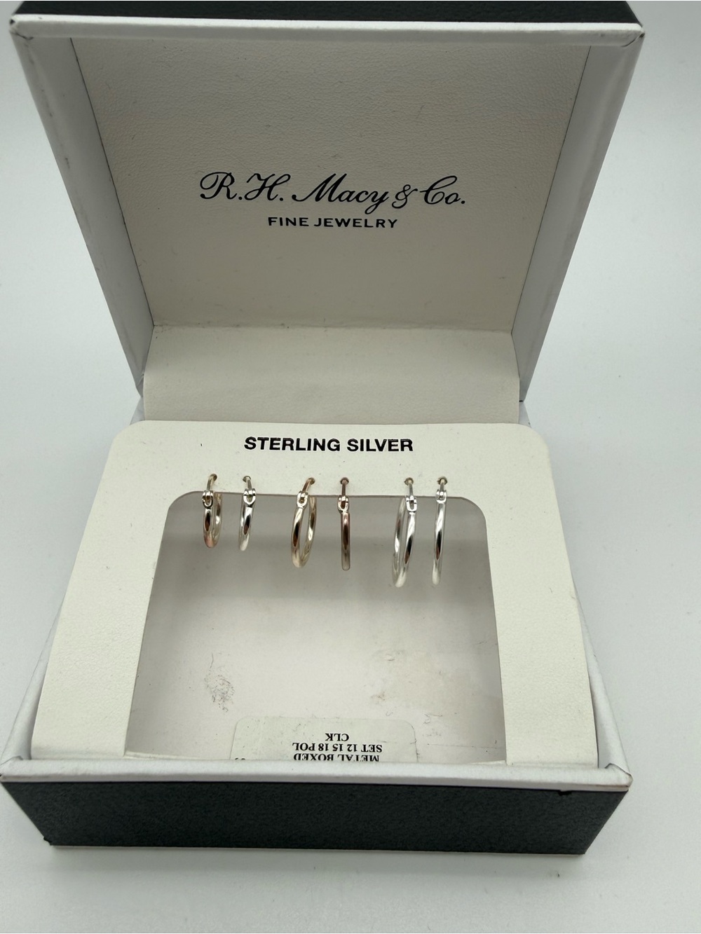 Macy's Sterling Silver and Rose-Tone Hoop Earring Set